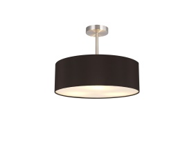 DK0713  Baymont 45cm Semi Flush 3 Light Satin Nickel, Black/White